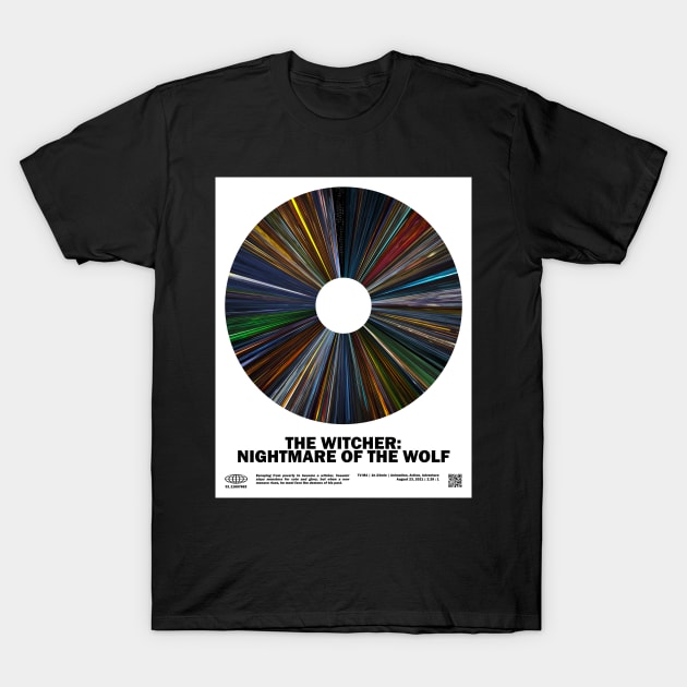 minimal_The_W.itcher: Nightmare of the Wolf  Warp Barcode Movie T-Shirt by silver-light